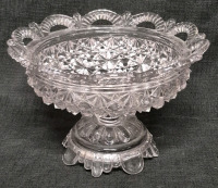 Lovely Vintage Glass Compote - 9" diameter & 6" Tall