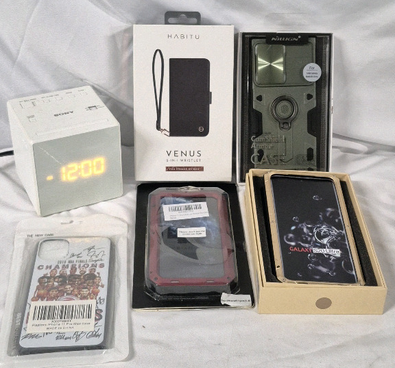 5 New Phone Cases (iPhone & Samsung Galaxy) & Sony Alarm Clock - Working