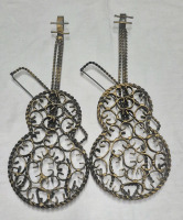 Vintage Metal Instrument Wall Art 11.5" Tall