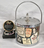 Vintage Bar Ice Bucket & Elvis Decor