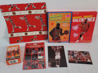 Michael Jordan Memorabilia Lot . Includes : 1997 UD Gatorade Redemption Card , Wrapping Paper , Mini Wheaties Box , Stickers , Valentines Cards