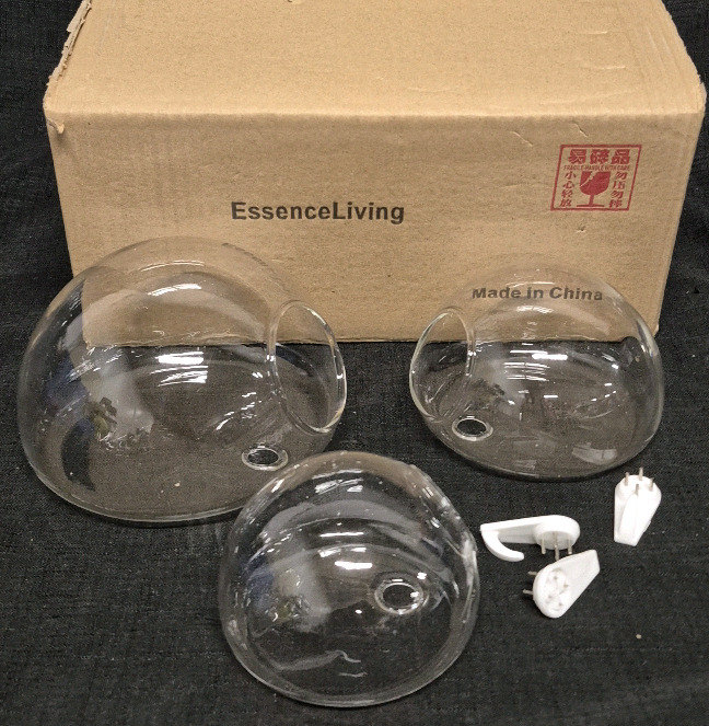 3 New Small Glass Terrariums for Air plants & Succulents - 4 to 6" Diameter