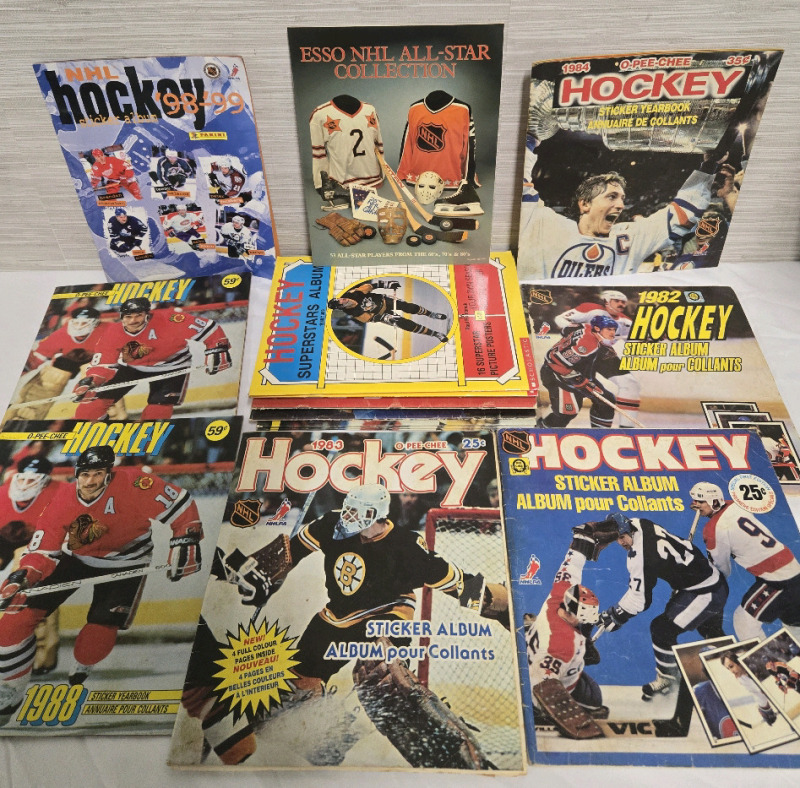 17 | 1982-99 NHL Hockey Assorted Paperback Sticker Books / Albums