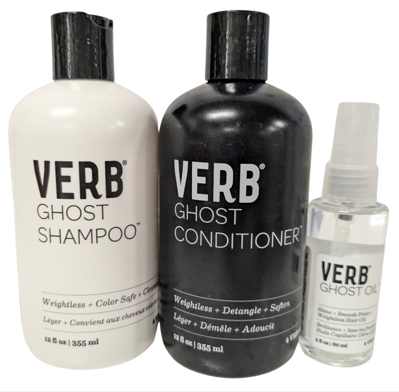 [See Desc] VERB Ghost 3pc Hair Care Set : Shampoo, Conditioner & Hair Oil