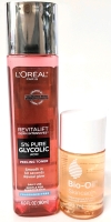 [See Desc] 2 Skin Care Products : L'OREAL 5% Glycolic Acid Peeling Toner & BIO-OIK Skincare for Scars & Stretch Marks