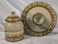 Vintage Beautiful Studio Pottery - Cookie Jar & Appetizer Tray
