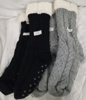 2 New | Size M-L Women's Ultraideas Super Fluffy Knit Style Socks
