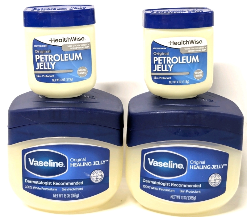 2 New VASELINE 100% Petroleum Healing Jelly 368g each + 2 HeakthWise Petroleum Jelly 113g Each
