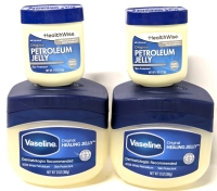 2 New VASELINE 100% Petroleum Healing Jelly 368g each + 2 HeakthWise Petroleum Jelly 113g Each