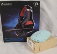2 New | BeExcellent Pro Gaming Headset & VicTsing Wireless Desktop Mouse