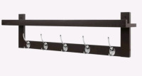 New In Box | Homfa Wall Mounted Shelf w/Storage &bull; Bamboo Wall Coat Rack w/5 Hooks | * Retails $53 As Seen On Ebay *