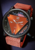 New Stylish Bold Orange Quartz Watch with Luminous Hands & Roman Numerals Nylon Strap Boxed