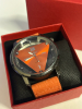 New Stylish Bold Orange Quartz Watch with Luminous Hands & Roman Numerals Nylon Strap Boxed - 4
