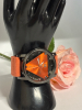 New Stylish Bold Orange Quartz Watch with Luminous Hands & Roman Numerals Nylon Strap Boxed - 5