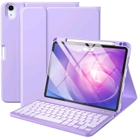 As-New in Box | Harvopu Keyboard Case Compatible with iPad Air 11-inch M2/ 10.9 Inch Air 5th 4th Generation Case with Keyboard-Backlit Detachable, Folio Cover with Pencil Holder for Air 11 2024/Air 5/Air 4 (Purple)
