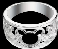 925 Sterling Silver Stamped Cut Work Mouse Ring Size 8