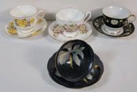 Four (4) Sets Cups & Saucers . All Cups and Saucers Ring True . Shafford , Queen Anne &times;2 & Japan
