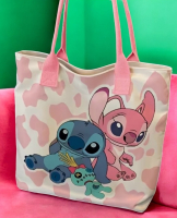 New Stitch & Lilo Canvas Tote Bag Large Print Messenger Bag with Zipper Closure Hand Washable Unlined Approximately 11 x 15 x 3 inch
