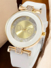 New DQG Elegant Ladies Quartz Watch Round Dial Soft Silicone Strap 2 Extension Bracelets Adjustable Ring Necklace and Lever Earrings - 3