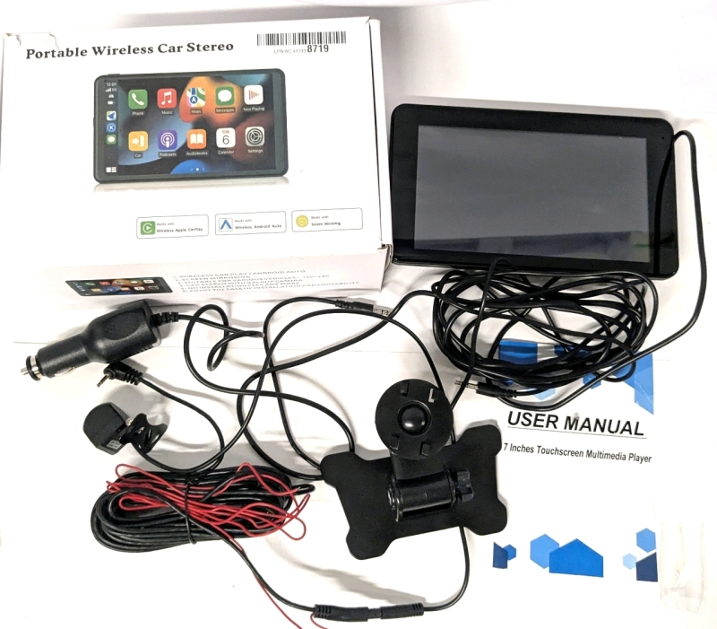 As-New in Box | Portable Wireless 7" Touchscreen Car Stereo