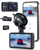 As-New in Box | Dellfy Wired 4K+2.5K Front and Rear Car Dash Cams with APP, 3" IPS Display Car Camera, 175&deg;+160&deg; Wide Angle, Night Vision, 24H Parking Mode, Loop Recording with 32GB SD Card