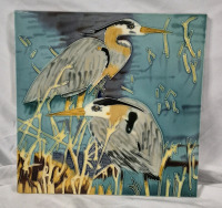 Gorgeous Glass Wall Art Signed 11.75 by 11.75"