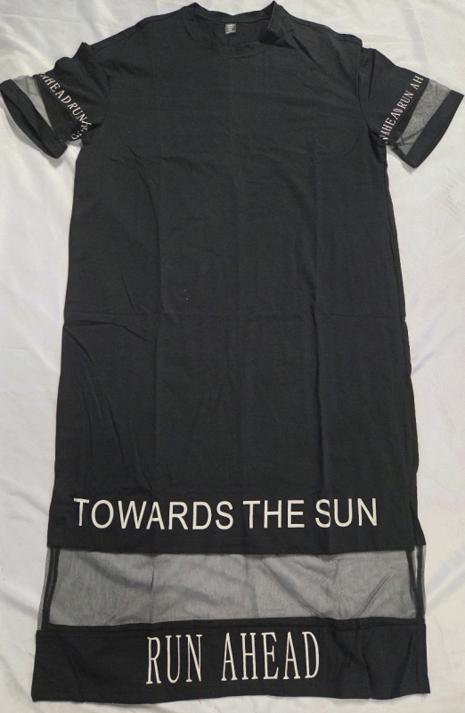 New | Size 0XL Women's "Towards the Sun, Run ahead" Tshirt Dress