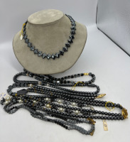 Eight Beautiful natural Hematite Accents Necklaces