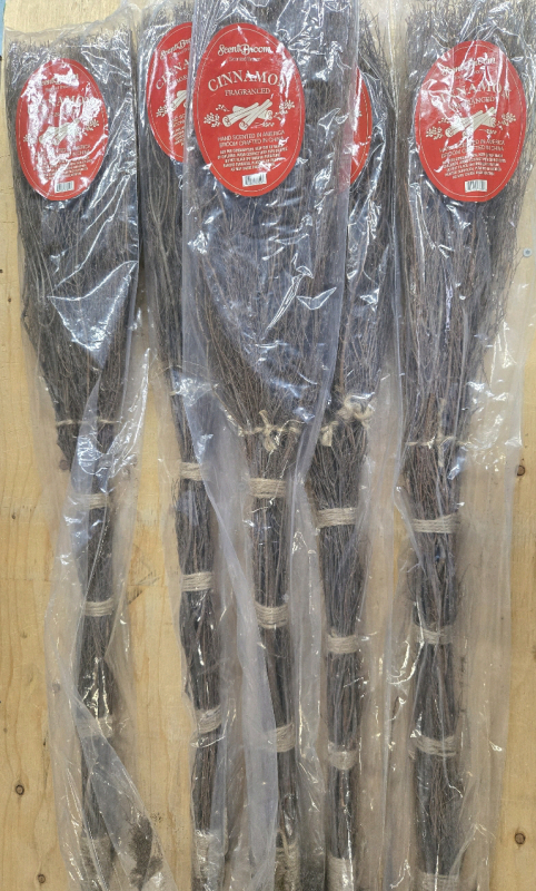 5 New | Hand Crafted Scent Broom Cinnamon Fragranced Brooms 35" Tall