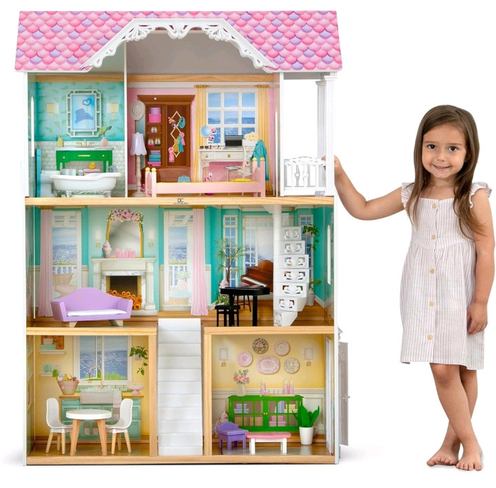 New In Box | Delta Children MySize Dollhouse - Large 3-Story Dollhouse with 7 Rooms Includes 12 Accessories - Fits 12-inch Dolls - Pretend Play Dream Gift for Ages 3+ * Similar Prodcuts Retail $125 *