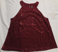 New | Size 0XL Women's Show Stopping Sequin Tank Top