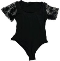 New | Size Large Women's Gorgeous Short Lace Sleeve Bodysuit
