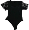 New | Size Large Women's Gorgeous Short Lace Sleeve Bodysuit