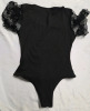 New | Size Large Women's Gorgeous Short Lace Sleeve Bodysuit - 2
