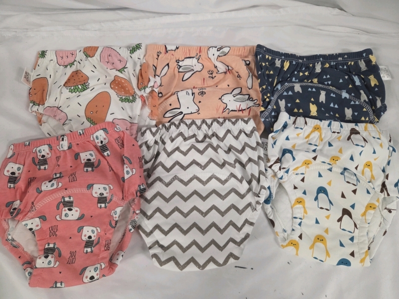 6 New | Size 3T-4T Fabric Training Diapers for Potty Transitioning