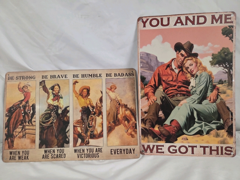 New | 12" x 8" Cowgirl Inspiration Themed Signs