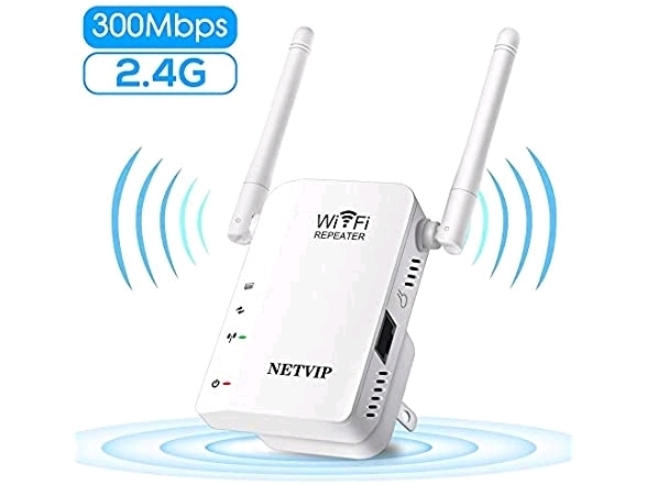 New NETVIP 300Mbps WiFi Range Extender Signal Booster.