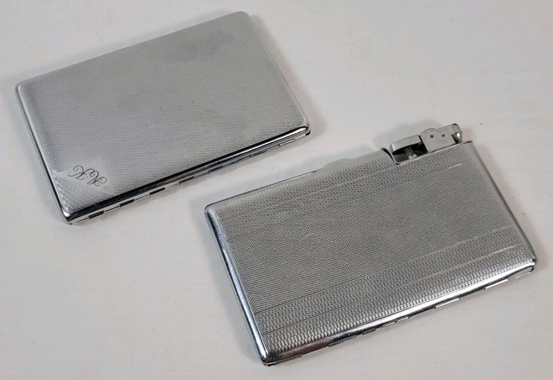 Vintage Polo Cigarette Case w/Built-In Lighter & EMU Brand Cigarette Case . Both Made in England