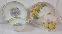 Two (2) Vintage Royal Albert Cups & Saucers . " Floral Bouquet " & " Yellow Roses " . All Cups & Saucers Ring True