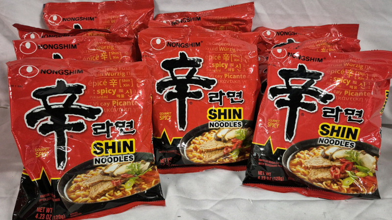 10 New Mongshim Spicy Shin Noodles 120g - BB Sept 30 2025
