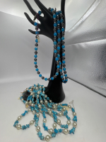 Six Turquoise Vintage Necklaces and Three Hematite blue stones