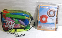 New Bag of Plastic Pool Toys & Inflatable Donut Swim Ring