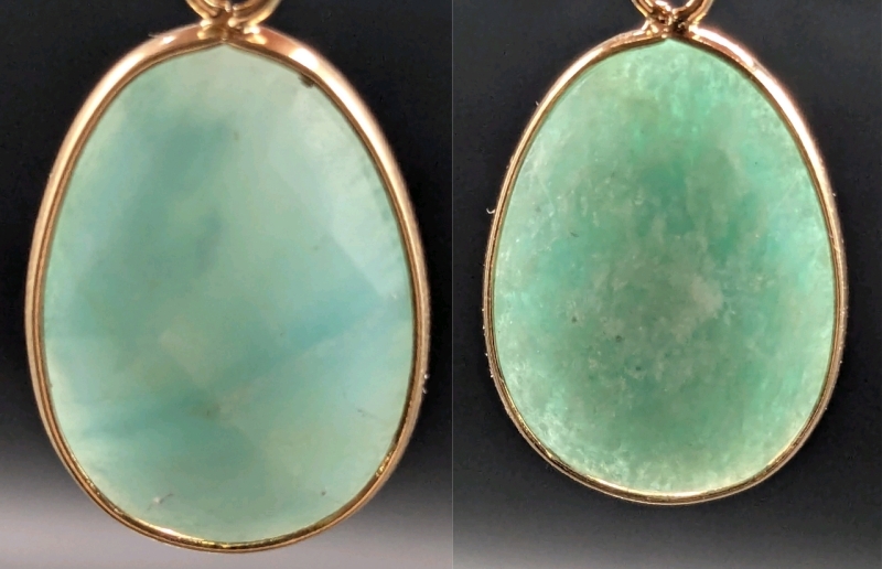 2 Lovely Possibly Aquamarine Pendants - 1" Long Each