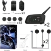 As-New in Box | EJEAS Motorcycle Helmet Bluetooth Headset V6 Pro, 2-Way 1200M Motorbike Helmet Intercom Communication System for Ski/ATV/Dirt Motorbike/Off Road for Full-face Helmet Flip-up Helmets (2 Pack) - 2
