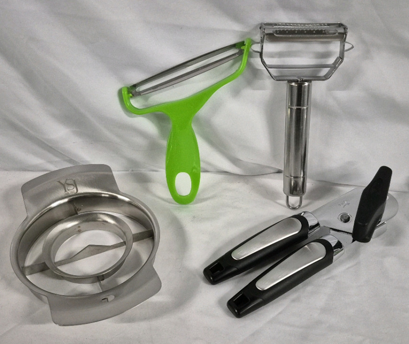 4 New Kitchen Tools - Can Opener, Peelers and Pomegranate Peeling Tool