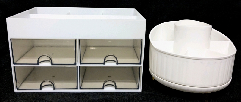 New Lazy Susan for Makeup Brushes / Pens & Home / Office / Makeup Organizer with 4 Drawers (8.25" &times; 5.5" &times; 4.8" Tall)