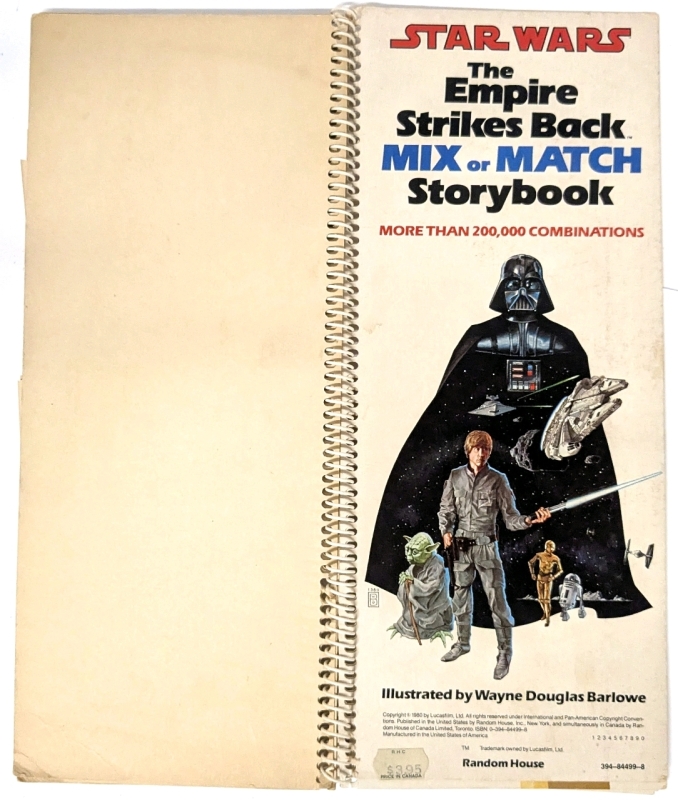 Vintage 1980 STAR WARS : The Empire Strikes Back Mix or Match Storybook with Over 200,000 Combinations!