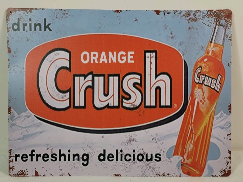 Orange Crush Reproduction Metal Sign . Measures 15 &frac34;"&times;11 &frac34;"