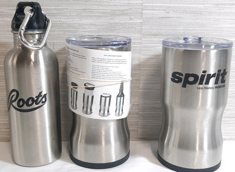3 New Stainless Steel Cups | Tallest One is 8&frac12;" Tall, Shortest One is 6" Tall, Widest One is 3"