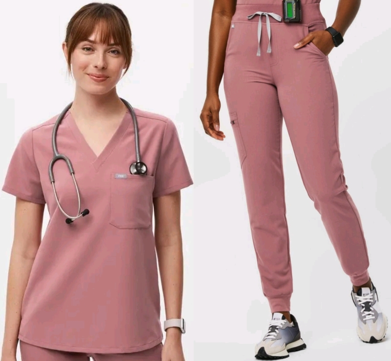 New Size Small / Med Reg Women's FIGS Catarina One-Pocket Scrub Top & High-Waisted Zamora Scrub Pants| Retails Over $130